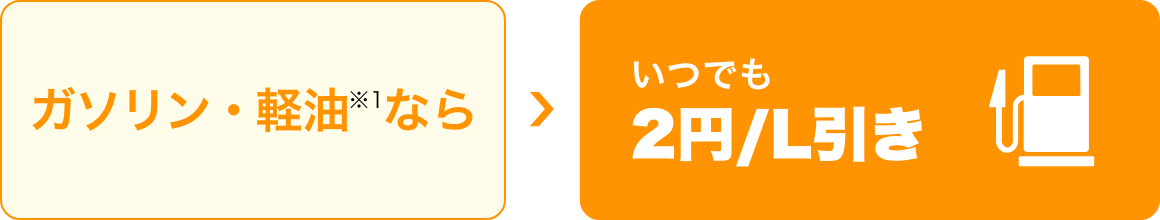 ガソリン・軽油はずっと2円/L引き！